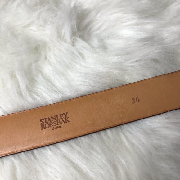 Stanley Korshak Asian Buffalo Leather Belt SZ 36 - Picture 3 of 8